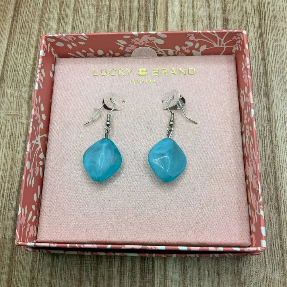 Lucky Brand NWT Dangling Drop Blue Earrings